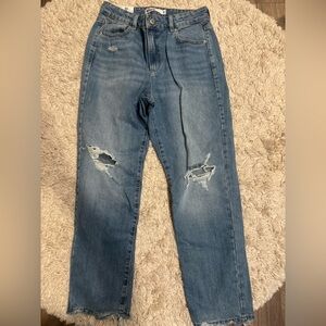 Garage Blue Skinny Jeans with Distressed Details